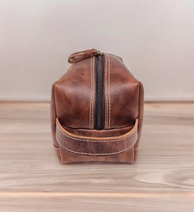 Neceser de lujo de gran capacidad hecho a mano, bolso de cuero genuino personalizable para hombres y mujeres, estilo de moda, Cosméticos de viaje con cremallera - Product Image 3