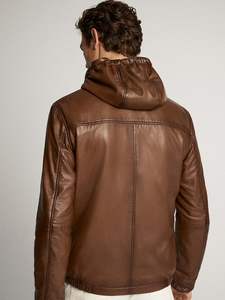 Veste en cuir vintage chic pour hommes et femmes avec fausse fourrure - Product Image 2