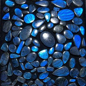 Piedra preciosa de cristal de labradorita Natural suelta pulida de jaspe llamativo azul hermoso de grado superior para regalo de decoración del hogar - Product Image 1