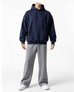 ชุดวอร์มเสื้อมีฮู้ดและกางเกงขาบานสำหรับผู้ชายชุดผ้าฝ้าย GSM 500 - Product Image 4