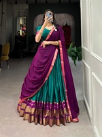Designer Nouvelle Arrivée Festival Porter Poly Coton Demi Saree Lehenga Georgette Dupatta Zari Tissage Travail Tenue Indienne À Vendre