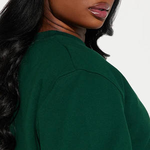 Sweat-shirt court à col ras du cou pour femmes Tissu polaire doux Pull à manches longues/Longueur courte Design Trendy Streetwear Style 2026 - Product Image 5