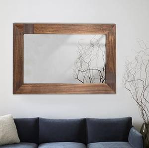 Espejo de pared de madera cuadrado de alta calidad con patrones únicos perfecto para la decoración del hogar de madera disponible a precios al por mayor - Product Image 2