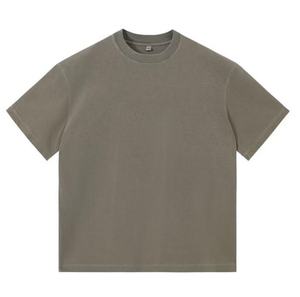 Venta al por mayor de algodón de cuello redondo de peso pesado suelta retro camiseta personalizada impresa hombro de gran tamaño Camiseta de manga corta para los hombres - Product Image 5