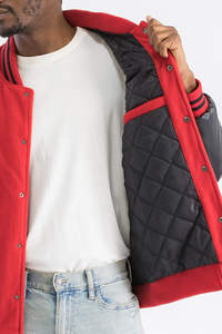 Vestes universitaires de grande taille pour hommes vente en gros veste vierge à col montant avec logo personnalisé 2025 - Product Image 3