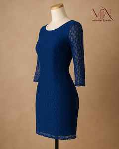 Femmes personnalisable Brasso Net robe droite dentelle soirée et carrière formelle robe été gros fabricant bouton - Product Image 4