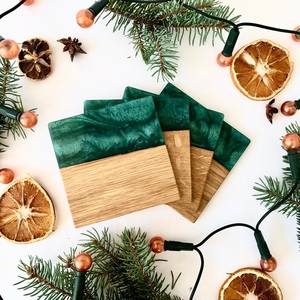 Posavasos de resina hechos a mano de primera calidad con acabado suave, perfectos para uso en eventos, cenas elegantes e interiores elegantes - Product Image 4