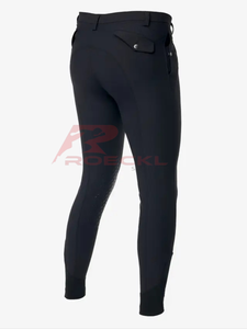 Venta al por mayor de pantalones de montar los hombres de alta calidad duradera de algodón elástico con paneles de rodillas ajuste flexible cintura segura ecuestre - Product Image 3