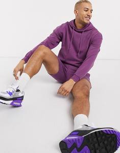 2025 de moda 100% algodón polar pulóver con capucha conjunto corto para hombres ropa de calle pesada personalizada bordado informal de alta calidad - Product Image 2