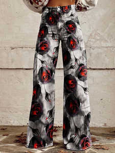 공장 가격 출하 준비가 S-5xl 플러스 사이즈 여성의 패션 청바지 디지털 인쇄 바지 여자는 사용자 정의 될 수 있습니다 - Product Image 6