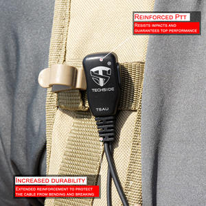 Câble spiralé supra-auriculaire TechSide TSAU à 2 broches pour microphone et écouteur, compatible avec TI-F8+, utilisation mondiale Midland, fabriqué en Chine - Product Image 3