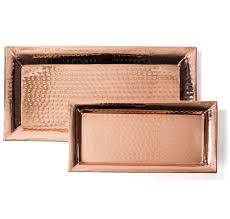 Bandeja de servicio de cobre Fabricante mayorista de artesanías hechas a mano de La India 100% Bandeja de cobre puro Forma rectangular - Product Image 3