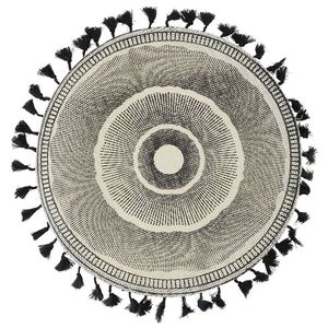 Tovaglietta Rotonda in Stile Bohémien con Design Nero - Product Image 1