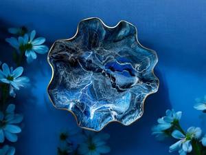 Bol en résine exclusif de design d'intérieur artisanal, modèle unique, bol décoratif pour la décoration de la maison, cadeau de mariage, qualité lisse, faible - Product Image 5