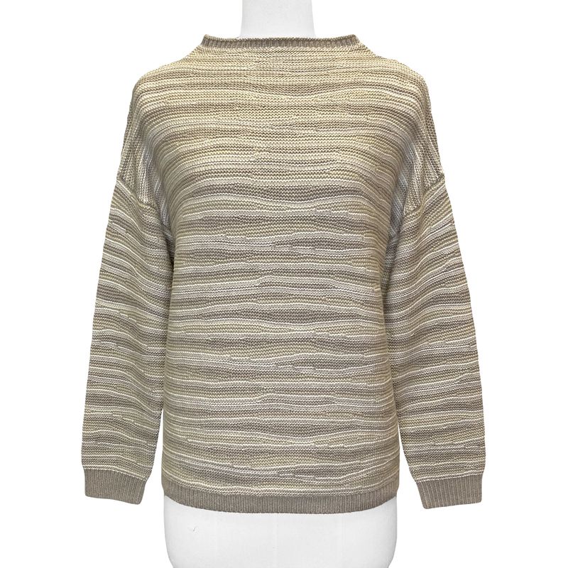 Competitive Price Winter Trendy Casual Women's Knitted Wool Textured Oversized Thick Sweater Wider Flat Neck Long Sleeve Front