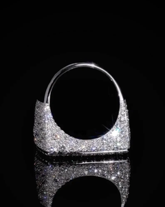 Anillo de Cóctel Unisex con Diamante Moissanite VVS, Plata de Ley 925, Engaste de Garras, Cuadrado, Bañado en Rodio, Diseño de Lujo - Product Image 2