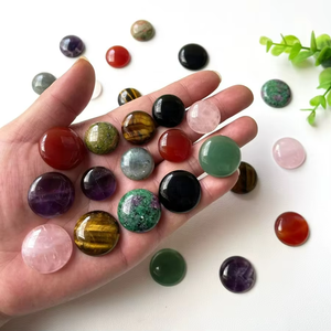 Lote de cabujón redondo mixto Natural, piedra de ágata de musgo Natural, venta al por mayor, obsidiana, cuarzo, ágata, amatista, cabujón de piedra medio redondo - Product Image 3