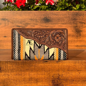 กระเป๋าคลัทช์หนังสะพายข้างสำหรับผู้หญิง, สินค้ามาใหม่ Western Aztec กระเป๋าคลัทช์หนังพับได้หลายแบบไม่เหมือนใคร - Product Image 1