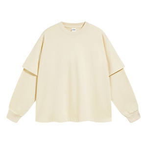 Chemises décontractées de style streetwear pour hommes, vêtements surdimensionnés, impression personnalisée, manches longues, double manches, 100% coton - Product Image 2