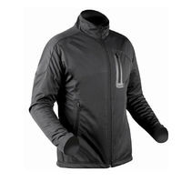 Blouson de moto pour homme, doublure polaire, coupe-vent, softshell, vêtement d'extérieur hiver, col montant, poches, coupe droite, noir