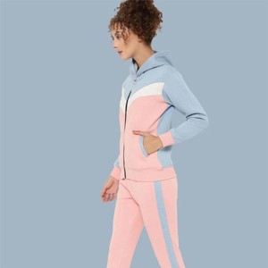 Venta al por mayor personalizado mujer cremallera chándal cómodo y de moda de dos piezas conjunto de ropa deportiva con cremallera completa - Product Image 3