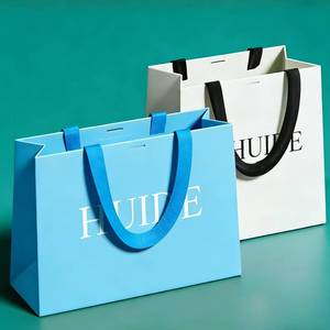 Borsa di Carta di Lusso Personalizzata con Logo e Manici a Nastro per Confezioni, Scarpe, <span class=keywords><strong>Shopping</strong></span> e Borse da Cerimonia - Product Image 4
