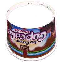 Gobelet en Plastique PP Jetable Écologique de 230 cc 8 oz, Antifuite, Personnalisable, de Qualité Alimentaire, avec Couvercle à Cuillère Transparent pour Emballage de Crème Glacée