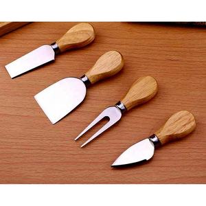 Serviteur à salade en acier inoxydable avec manche en céramique verte plaqué or Couverts Couteau à fromage Spatule Ensemble d'outils à fromage - Product Image 4