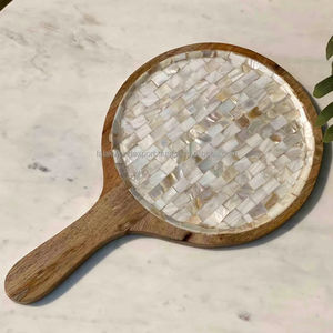 Tabla de Servir de Lujo Hecha a Mano de Alta Calidad con Diseño Rústico de Nácar y Madera, Tamaño Personalizado, 2 cm de Grosor, para el Hogar - Product Image 5