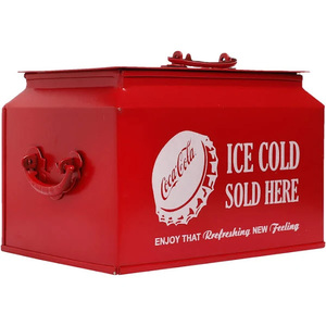 Seau à glace rouge en acier inoxydable Forme carrée Refroidisseur de capacité 5L pour eau froide Bière Vin pour Champagne Vodka avec seau à glaçons - Product Image 1