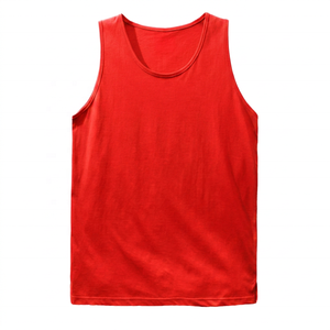 Débardeur en tricot uni pour homme, col rond, style décontracté, jaune - Product Image 3