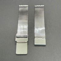 Bracelet souple en maille miroir en acier inoxydable 304/316L de 18 mm, compatible avec les montres connectées, fait main, avec logo personnalisé, qualité supérieure