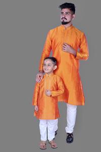 Père et fils jaunes assortis Readymade Kurta avec pyjama - Product Image 2
