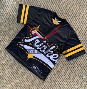 Camiseta de fútbol americano estilo streetwear, diseño personalizado, malla transpirable, corte holgado, impresión por transferencia térmica, tallas grandes. - Product Image 5