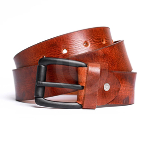 Genuine Leather <b>Belt</b> Cow Hide Solid Color Pin Buckle Rectangular Iron Casual Style Durable One Piece Molding - Product Image 4