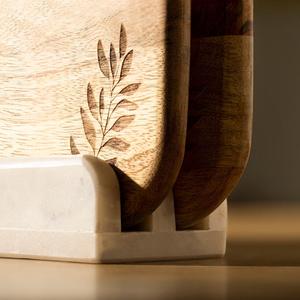 ชุดเขียงไม้คู่2ชิ้นพร้อมขาตั้งหินอ่อน - Product Image 2