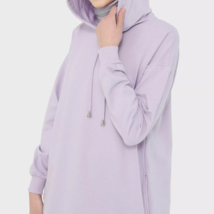 Último diseño de sudaderas con capucha de hombro caído para mujer Longline Islamic Modest Hoodie Mujeres Llegada Últimas mujeres Modest Wear HOODIE - Product Image 3