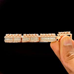 VVS VS Moissanite Iced Out Vertical Carta Colgante Plata Esterlina Hiphop Unisex - Product Image 3