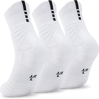 Chaussettes de sport courtes pour hommes, en coton épais, absorbant la transpiration, anti-odeurs, pour la course à pied, le basketball, le badminton, noir et blanc