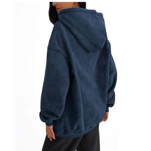 Sudadera con Capucha para Mujer, Invierno, Otoño, Color Sólido, Forro Polar, Impresión Personalizada, Cortavientos, Suave, Cálida, Holgada, Manga Larga, Informal - Product Image 4