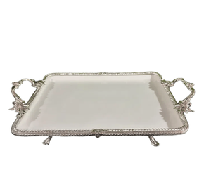 ถาดเสิร์ฟอลูมิเนียมสี่เหลี่ยมหรูหราพร้อมผิวเคลือบผงสีดำและด้ามจับขอบยกขึ้น - Product Image 2