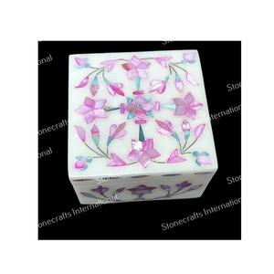 Boîte à bijoux en marbre faite à la main avec un design élégant pour les cadeaux et la boîte de rangement de bijoux à vendre - Product Image 3