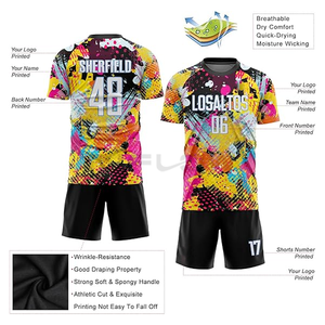 ชุดเสื้อฟุตบอลผ้าโพลีเอสเตอร์100% เสื้อฟุตบอลสโมสรเสื้อทีมเจอร์ซีย์สินค้าแห้งเร็วปรับแต่งได้สำหรับทุกเพศ - Product Image 2