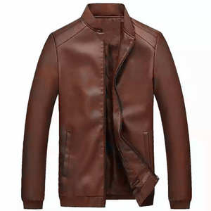 Autumn Winter <b>Plus</b> 8XL <b>Size</b> Fashion Men's <b>Leather</b> <b>Jackets</b> Solid Color Zipper <b>Faux</b> <b>Leather</b> Casual PU <b>Jacket</b> for Men - Product Image 1