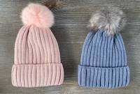 Automne et hiver chapeau chaud mignon Imitation lapin cheveux tricoté chapeau Pom Pom Beanie