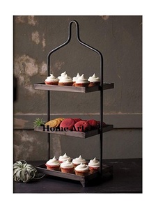 Metal And <b>Glass</b> Sweets Snacks <b>Stand</b> With Prime Quality 2 Tier Chocolates <b>Cakes</b> Serving <b>Stand</b> In India - Product Image 2