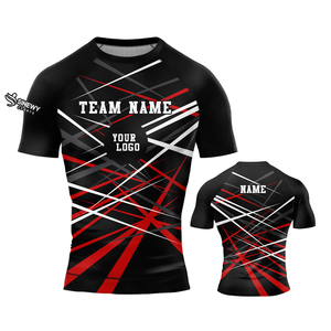 ชุดกีฬารัดรูปแขนสั้นสำหรับผู้ชายชุดใส่เล่นกีฬาแขนสั้นสำหรับผู้ชายขายส่งโลโก้ตามต้องการ - Product Image 6