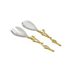 Ensemble de service à salade en bois avec poignée en boucle torsadée ensemble de serveurs à salade ensemble d'ustensiles de cuisine pour le dîner - Product Image 2