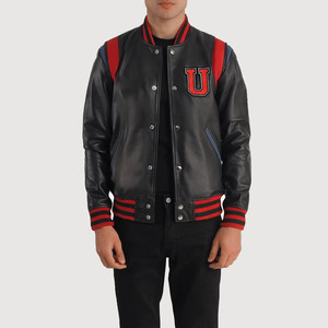 Wholesale Custom Design <b>Varsity</b> <b>Jacket</b> <b>Men</b> Ribbed Collar Closure Button Letterman College Baseball <b>Bomber</b> <b>Varsity</b> <b>Jacket</b> For <b>Men</b> - Product Image 1