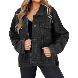 Vestes en jean pour femmes camionneuses, femmes 2024, utilitaire, coupe courte, jean surdimensionné, vêtements d'extérieur, veste en jean noire, chemise, vestes en jean et denim - Product Image 1